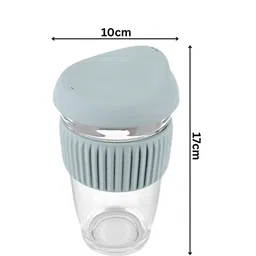 TASKHOUSE Set of 2 Blue Solid Glass Dishwasher Safe Glossy Coffee Mug image 5