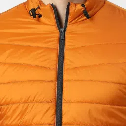 Pepe Jeans Orange Mock Collar Slim Fit Quilted Jacket image 4