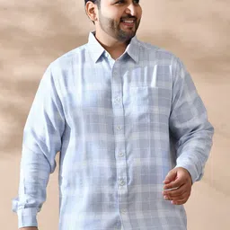 NEON CHILLIE Men Checked Spread Collar Cotton Casual Shirt-image-95