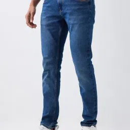 Spykar Blue Cotton Slim Fit Jeans image 3