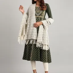 Aurelia Cream Self Design Shawl image 2