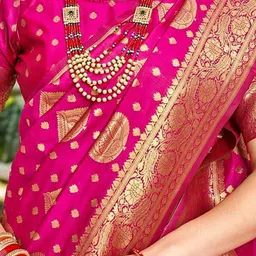 Mitera Ethnic Motifs Zari Banarasi Saree image 5