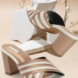 Elle Women's Rose Gold & White Casual Sandals-image-38