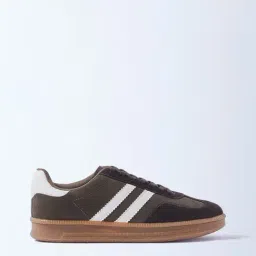 SOLEPLAY by Westside Dark Brown Striped Lace-Up Sneakers-picture-42