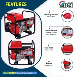 HPM Petrol 14 Amp Recoil Start Portable Generator 3.5 kVA Maximum Output, GE-4000P image 2