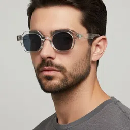 goglassic Unisex Black Lens & White Round Sunglasses with-picture-21
