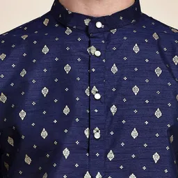 SKAVIJ Men Ethnic Motifs Printed Regular Kurta with Pyjamas image 4