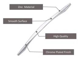 Atom CH-WE218-CP-10-106 254 mm(10 Inch) Zinc CP Finish Cabinet Pull Handle (Pack of 6) image 2