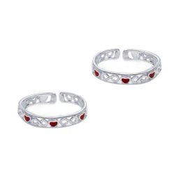 Taraash Lovely Heart 92.5 Sterling Silver Toe Ring-picture-2