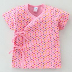 Tango Cotton Single Jersey Knit Half Sleeves Vest Diamond Print - Pink-picture-31