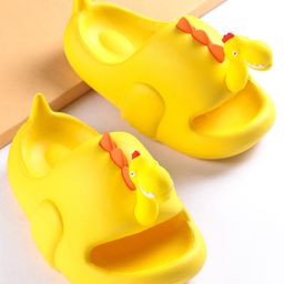 Oh! Pair Clogs with Back Strap Closure Dino Applique - Yellow-picture-5