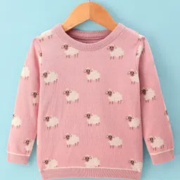 ToffyHouse Knitted Full Sleeves Sheep Designed Pullover Sweater - Rose Gold-image-19
