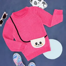 Pantaloons Junior Full Sleeves Sling Bag Designed Sweater - Fuchsia Pink-picture-38