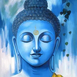 PixelAura Blue & Yellow Self Adhesive Buddha Printed Wall Sticker-picture-33