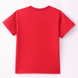 BLUSHES Christmas Theme 100% Cotton Half Sleeves My 1st Christmas Text Printed Tee - Red image 3
