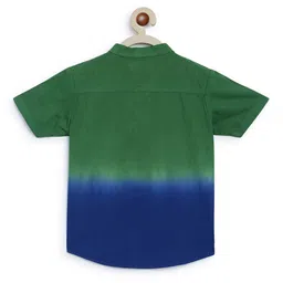 Tiber Taber Half Sleeves Shirt Tie Dye Ombre Boys Shirt - Green image 4