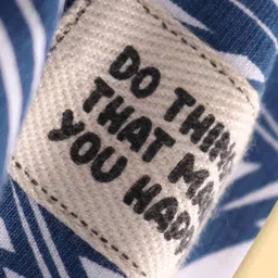 Pine Kids Looper Knit Above Knee Length Shorts With Leaf Print - Royal Blue image 3