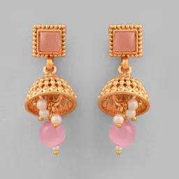 Anouk Gold Plated Cubic Zirconia Studded & Beaded Jewellery Set image 5