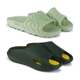 BERSACHE Pack of 2 Men Rubber Sliders-image-9