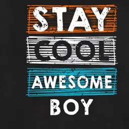 KAVEE Full Sleeves Stay Cool Awesome Boy Printed Pure Cotton Warm Fleece Hooded Sweatshirt - Black image 5