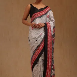Soch Warli Printed Saree With Blouse Piece-picture-18