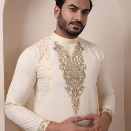 DEVOILER Men Ethnic Motifs Embroidered Cotton Kurta image 4
