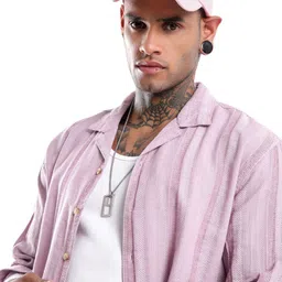 WROGN Men Cuban Collar Textured Cotton Casual Shirt-picture-15