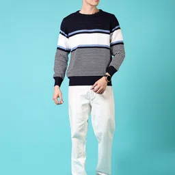 V-Mart Men Striped Pullover image 2