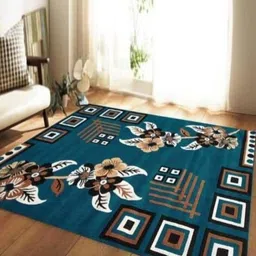 Samjeeda Handloom carpets Black Geometric Anti-Skid Polyester Carpet-image-76