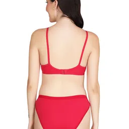 Liigne Pack Of 3 Solid Lightly Padded Non-Wired Pure Cotton Everyday Bra Lingerie Set image 2