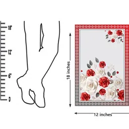 Dakshya Industries White & Red 6 Pieces Printed Refrigerator Mats image 3