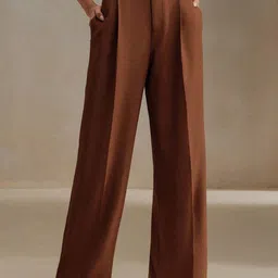 FNOCKS Women Comfort High-Rise Pleated Trousers-image-62