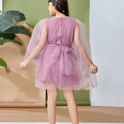 Peppermint Floral Print Flared Sleeve Net A-Line Dress image 2