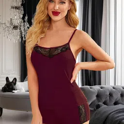 Samvar Women Maroon Baby Dolls-picture-34