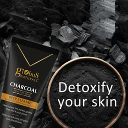 Globus naturals Charcoal Peel Off Mask For Deep Cleanse With Vitamin E & Argan Oil-75g image 3