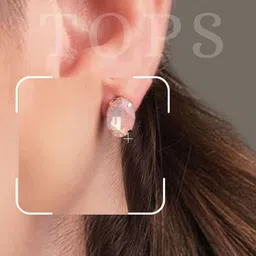 MANSIYAORANGE Set Of 2 Gold-Plated Crystals Studded Korean Oval Shaped Studs image 4