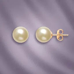 MINUTIAE Rose Gold Plated Pearls Studded Spherical Shaped Studs-image-92