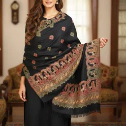 Vrinde Women Paisley Embroidered Pashmina Shawl-image-0