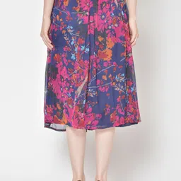 BAESD Women Floral Printed Chiffon Casual Flared Midi Flared Skirt image 2