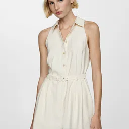 MANGO Button Playsuit with Belt-picture-36