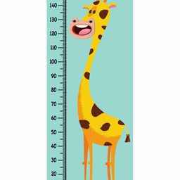 WENS Removable Height Measurement Wall Sticker Giraffe Print - Blue-picture-0