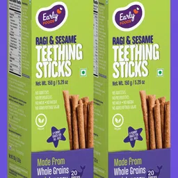 Early Foods Organic Ragi & Sesame Teething Sticks Combo, Natural Jaggery, 24M+, 300g Pack-picture-18