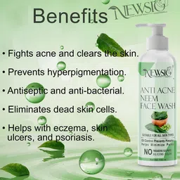 Newsio Set Of 2 Anti Acne Neem Face Wash-100 ml Each image 3