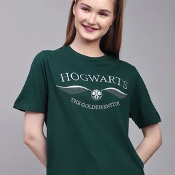 Free Authority Harry Potter Typography Round Neck Short Sleeves Printed T- Shirt-image-75