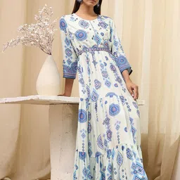 Biba Bohemian Print Belted Tiered Maxi Dress-picture-16