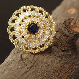 Anouk Gold Plated American Diamond Stone Studded Finger Ring-image-37