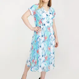 JAKANARY Floral Print Georgette Fit & Flare Maxi Dress image 5