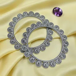 JOHARKAMAL Set Of 2 Silver-Plated Bangle-picture-17