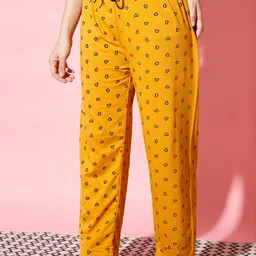 trendy world Pack of 3 Women Heart Printed Cotton Comfortable Pyjama/Lounge Pants image 4
