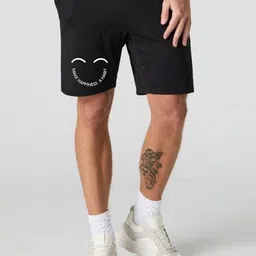 FABSTIEVE Men Typography Printed Mid-Rise Cotton Sports Shorts-picture-14
